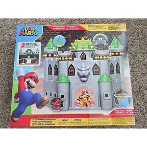 Bowser's Castle Deluxe Playset Toy Mario Peach Nintendo Figure JAKKS New